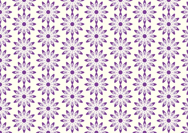 Purple Lovely Bloom in Modern Shape Pattern on Pastel Background — Stock Vector