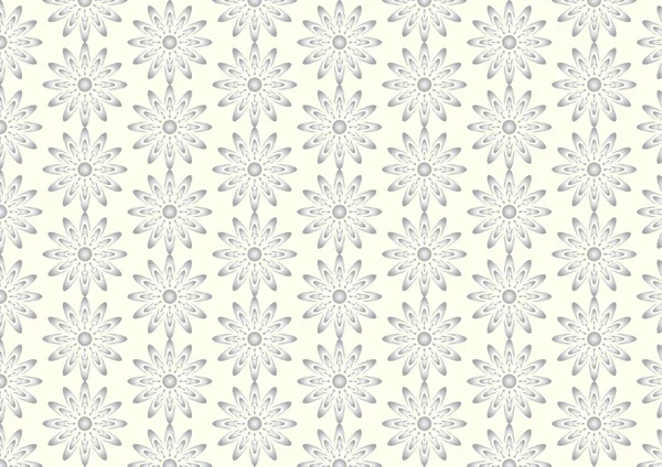 Silver Lovely Bloom in Modern Shape Pattern on Pastel Background — Stock Vector