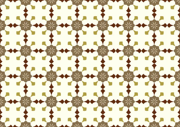 Brown flor retro y patrón de forma de flecha sobre fondo de pastel — Archivo Imágenes Vectoriales