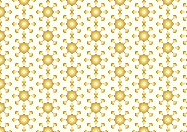 Gouden Retro Blossom en pijl vorm patroon op Pastel achtergrond — Stockvector