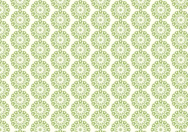 Pastel zemin üzerine yeşil Retro ve Modern çiçek deseni