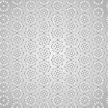 Pastel arka plan üzerinde gümüş soyut çiçek deseni