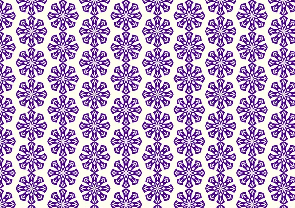 Purple Retro Flower and Leaves Pattern on Pastel Background — Stock Vector