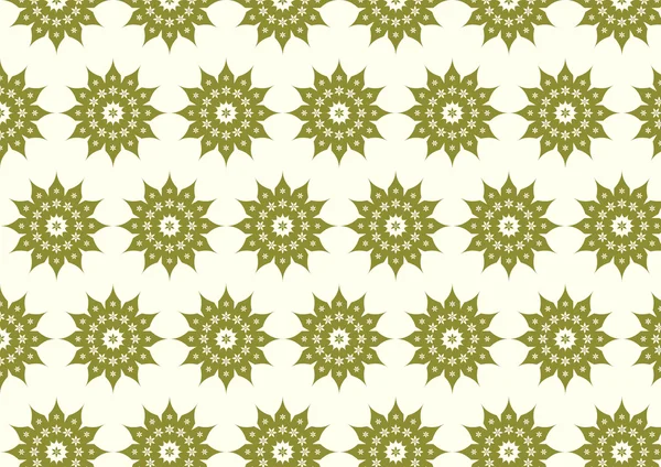 Dark Green Retro Flower Pattern on Pastel Background — Stock Vector