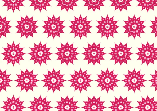 Red Retro Flower Pattern on Pastel Background — Stock Vector