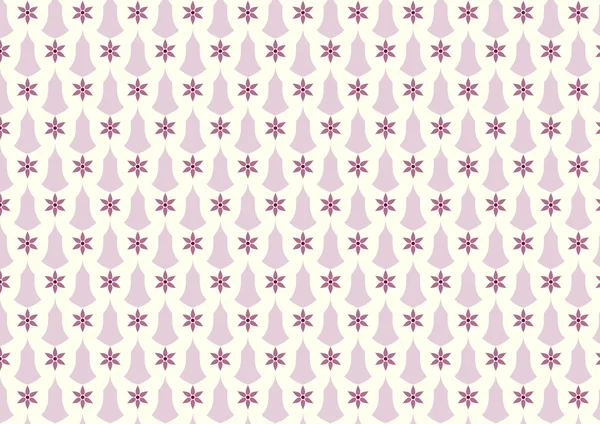 Fleur rétro pourpre et motif de chandelier sur fond pastel — Image vectorielle