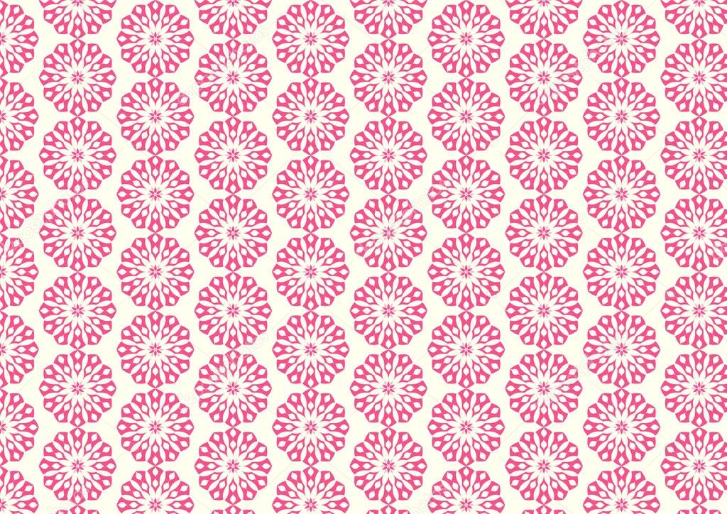 Pink Retro and Modern Flower Pattern on Pastel Background