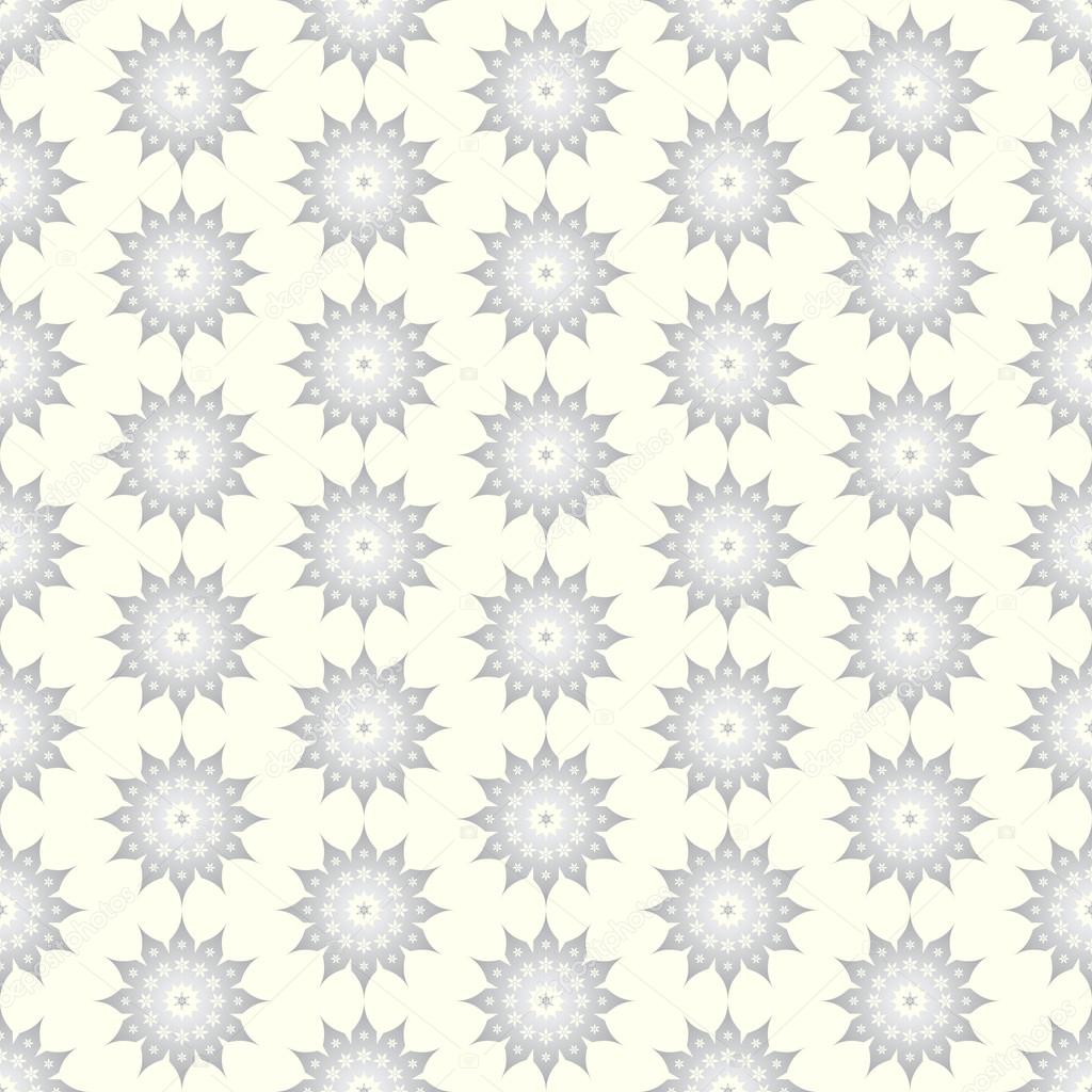 Silver Retro Flower Pattern on Pastel Background