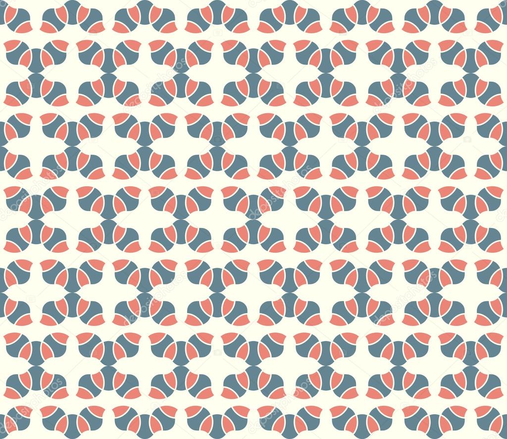 Red Abstract Curve Flower Pattern on Pastel Background