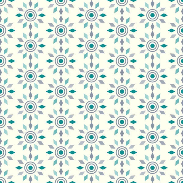 Círculo abstracto turquesa y patrón romboide en Pastel Backgro — Vector de stock