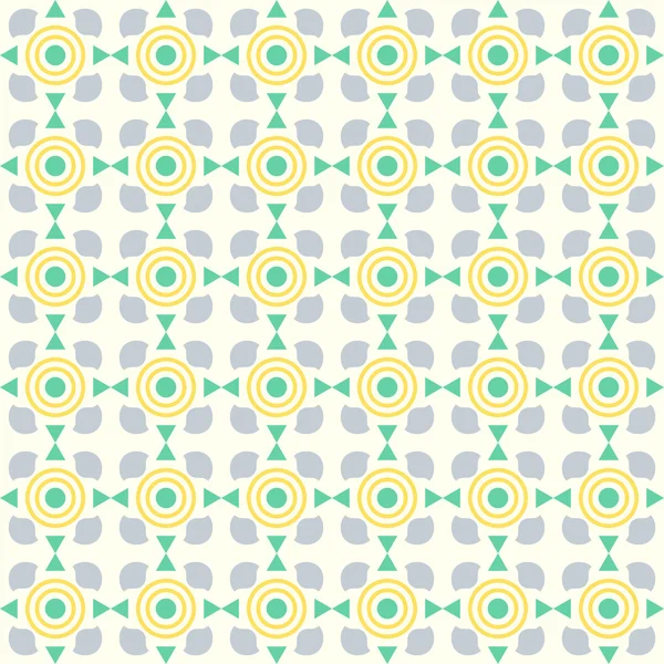 Green Triangle and Circle and Curve Cup Pattern on Pastel Backgr — Stock Vector