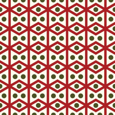 Kırmızı Rhomboid ve Pastel renk üzerinde daire şekli