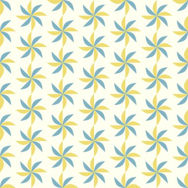 Pastel zemin üzerine mavi ve sarı türbin Seamless Modeli