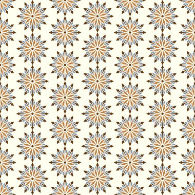 Kahverengi soyut çiçeği ve ok şekli Seamless Modeli