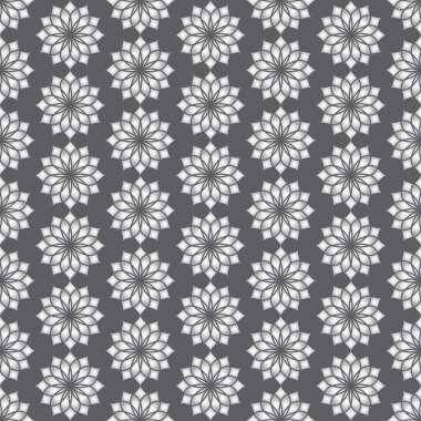 Gümüş Vintage Yasemin çiçeği Seamless Modeli