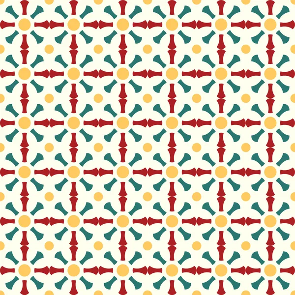 Os rétro rouge et vert et motif cercle sur la couleur pastel — Image vectorielle