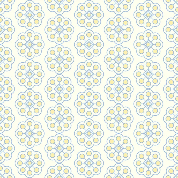 Fleur Vintage douce jaune et motif rectangle sur le dos Pastel — Image vectorielle