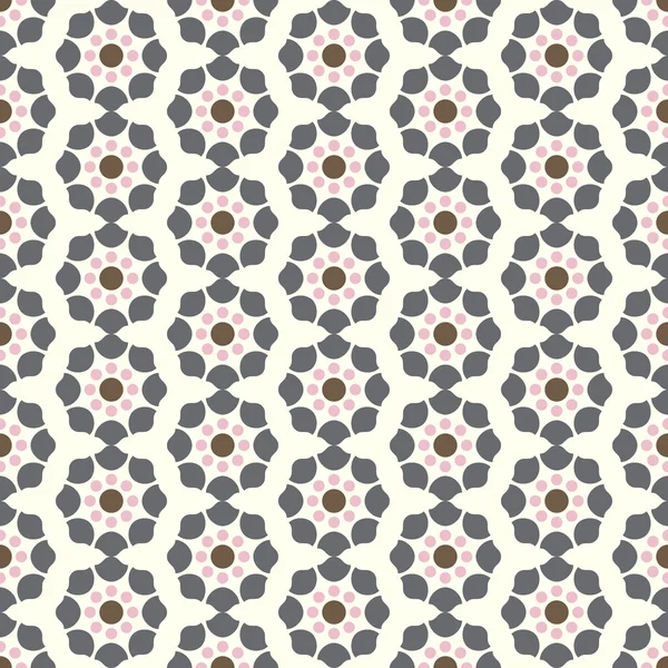 Gray Retro and Modern Flower Pattern on Pastel Background — Stock Vector