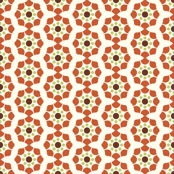 Oranje Retro en Modern bloemenpatroon op Pastel achtergrond — Stockvector