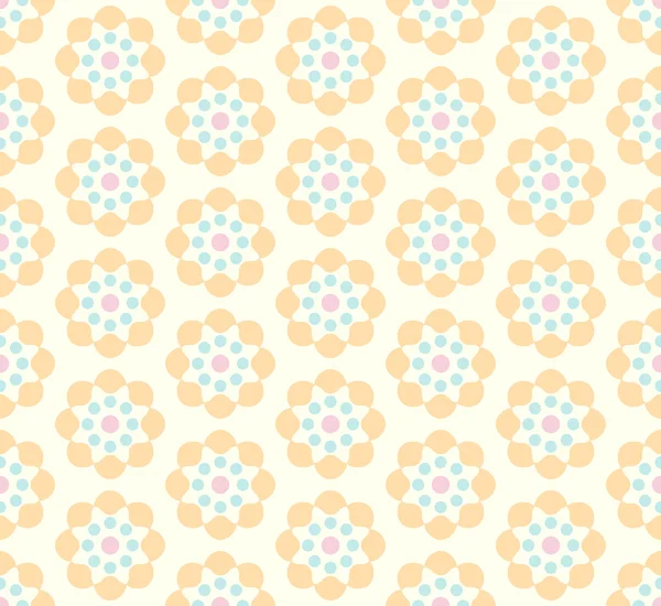 Orange Vintage Flower Pattern on Pastel Background — Stock Vector