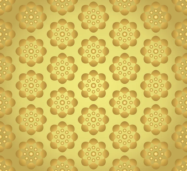 Gold Vintage Flower Pattern on Pastel Background — Stock Vector