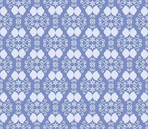 Blauwe Vintage bloem en Swirl patroon in een klassieke stijl — Stockvector