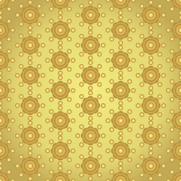 Gouden Vintage bloem en cirkel patroon op Pastel kleuren — Stockvector