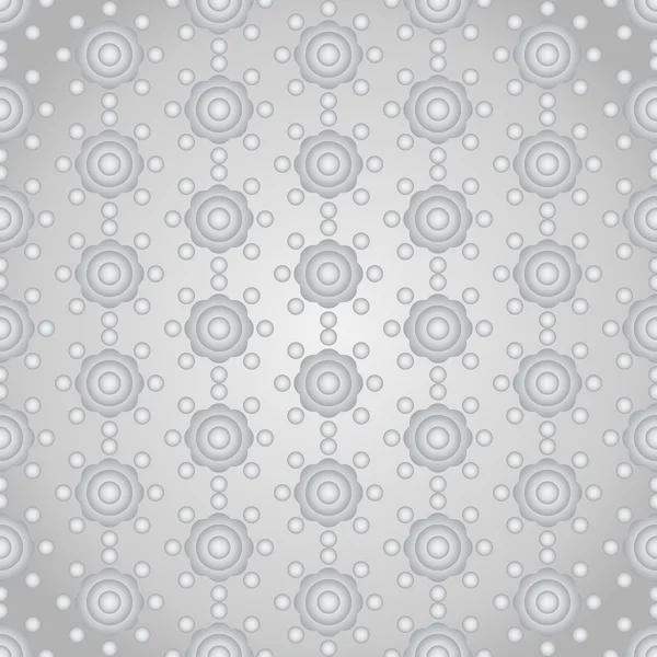 Silver Vintage Flower and Circle Pattern on Pastel Color — Stock Vector