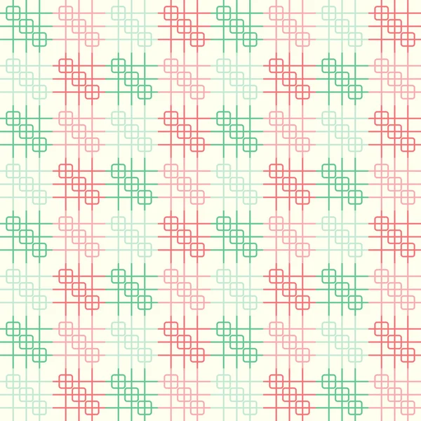 Rote und grüne abgerundete Ecke und Linienmuster auf pastellfarbenem Hintergrund — Stockvektor