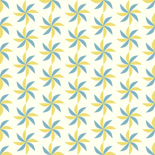 Blue and Yellow Turbine Seamless Pattern on Pastel Background — Stock Vector