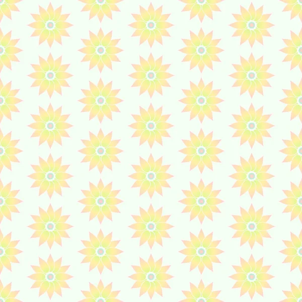 Orange Retro Flower Seamless Pattern on Pastel Background — Stock Vector