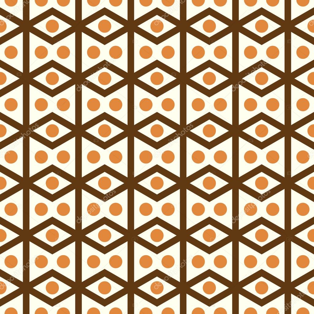 Brown Rhomboid and Circle Pattern on Pastel Color
