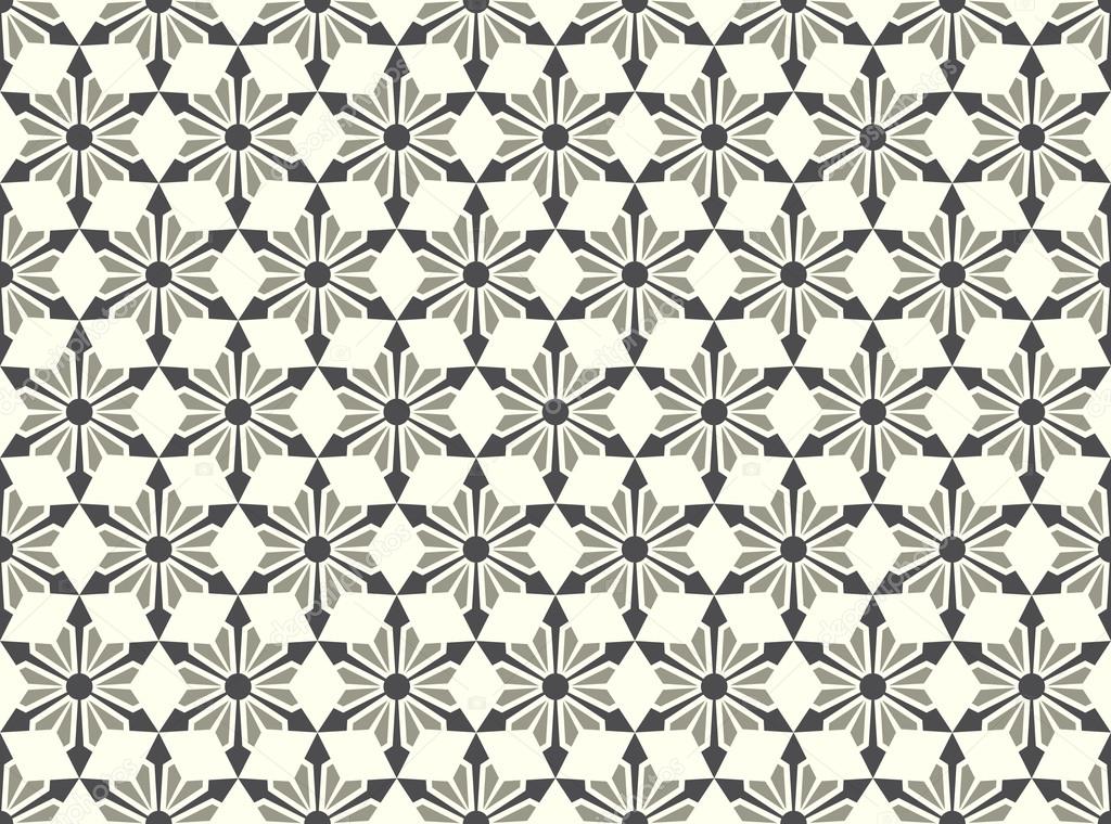 Gray Abstract Star and Arrow Shape Seamless Pattern
