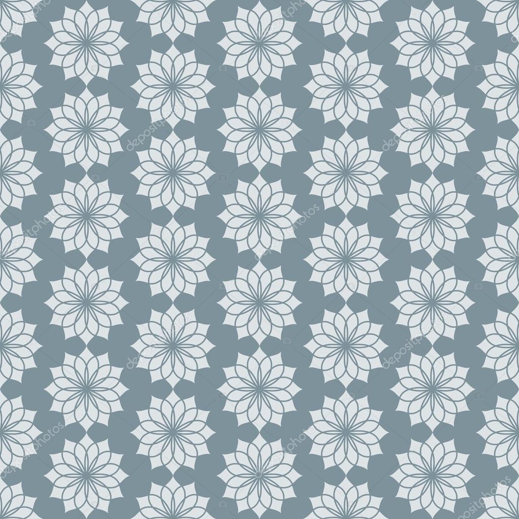 Dark Blue Vintage Jasmine Flower Seamless Pattern