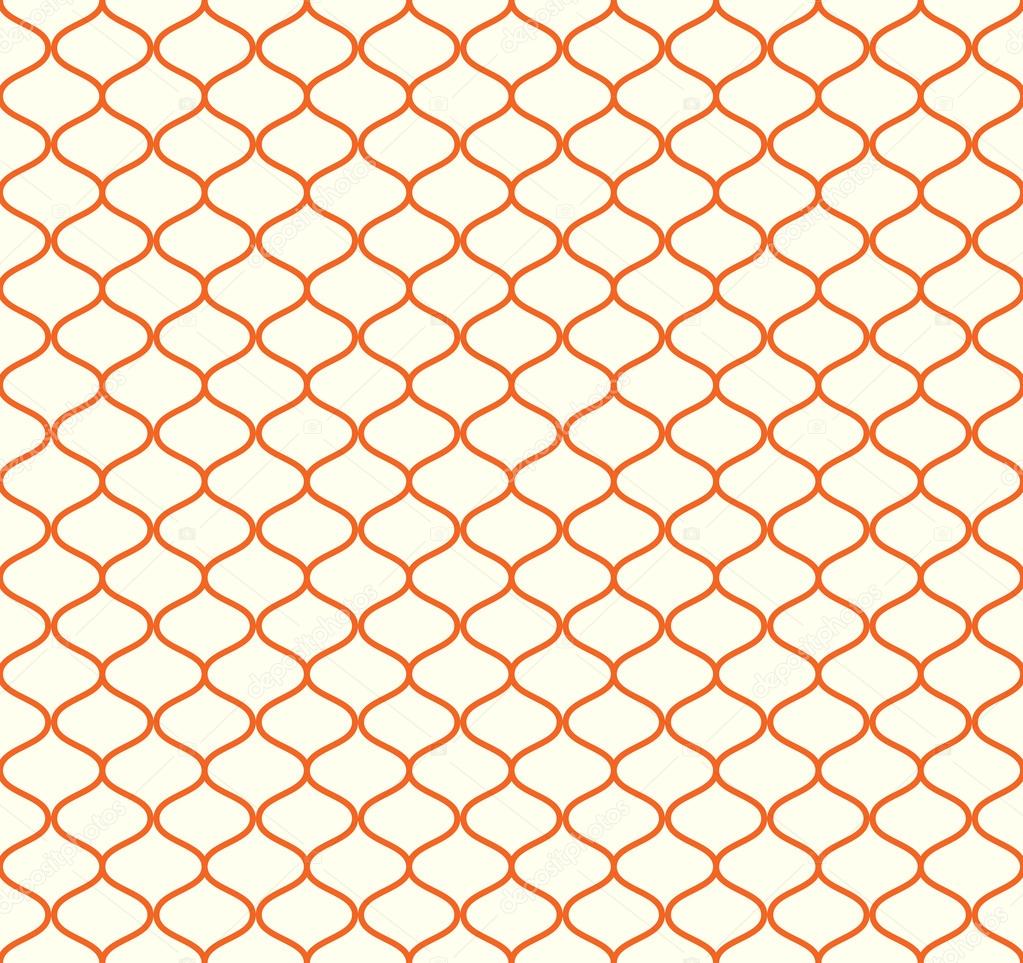 Orange Retro Net Seamless Pattern on Pastel Background
