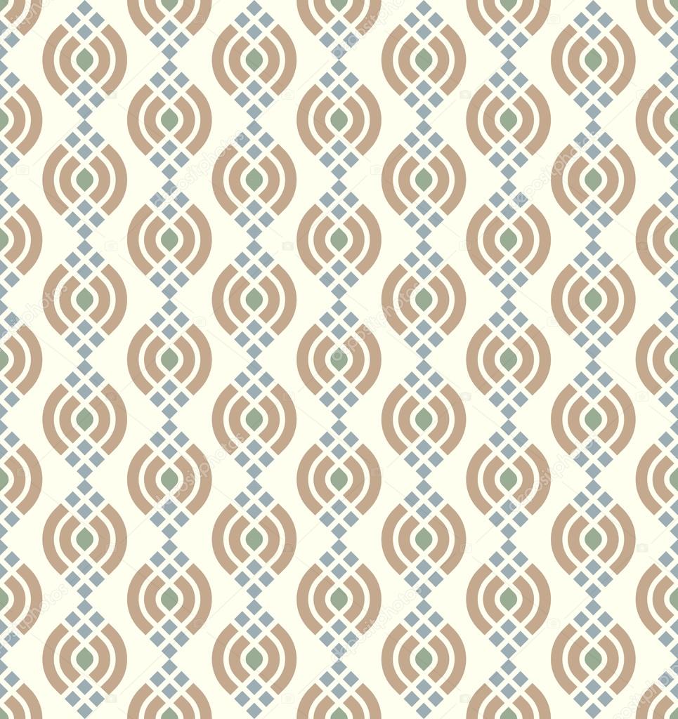 Brown Abstract Lotus Seamless Pattern on Pastel Background