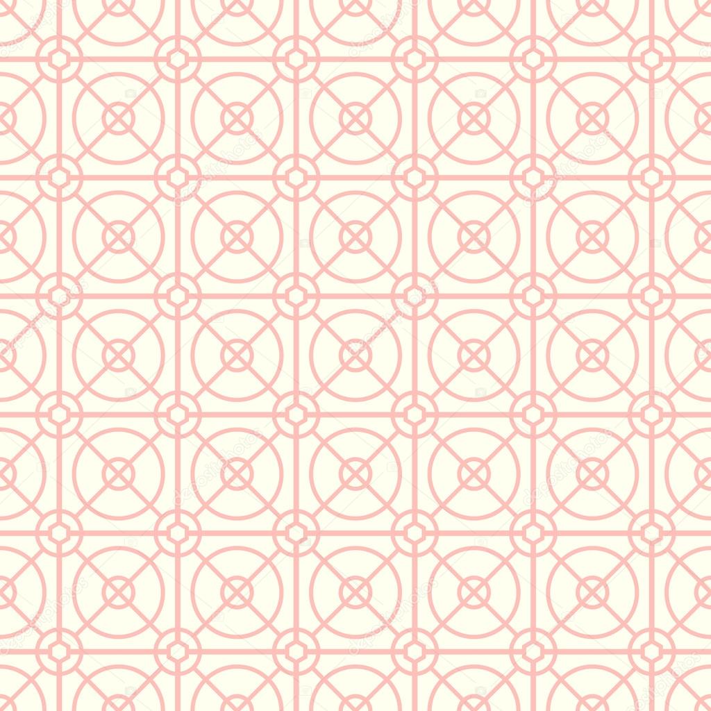 Pink Circle and Square and Hexagon Seamless Pattern