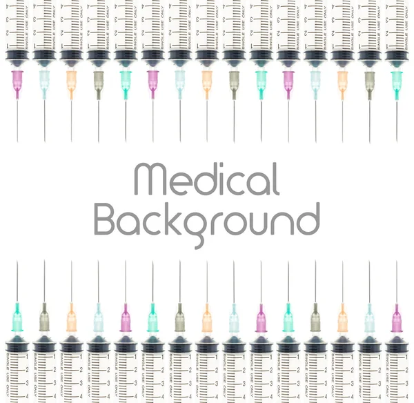 Five Color Medical Needle Background on Top and Bottom View — Stock Photo, Image