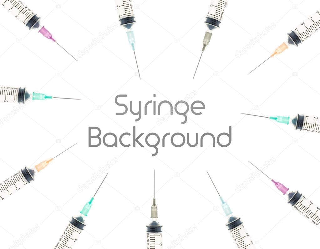 Five Color Syringe Background on Circle View