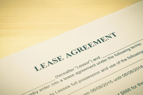 Lease Agreement Contract Document in Vintage Style — Stockfoto