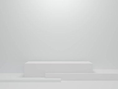 Modern ve minimal biçimde temiz beyaz boş modelleme gösterimi