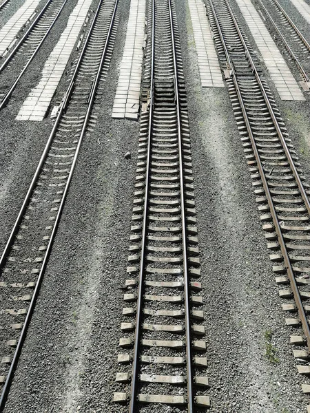 Railway View Summer Vertical Snapshot — Stock Photo, Image