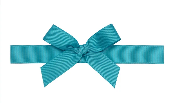 Beautiful ribbon bow  is out of turquoise braid — Stock Photo, Image