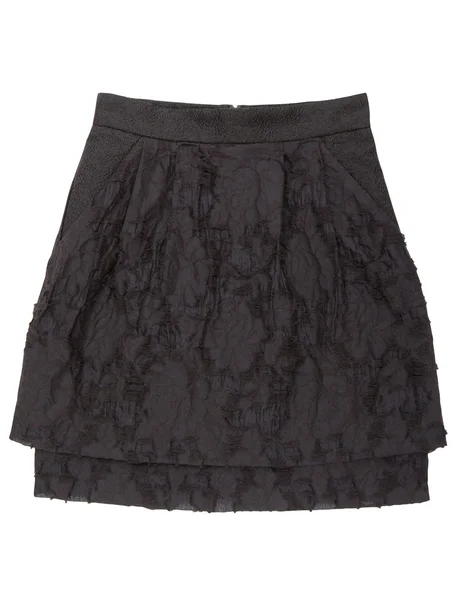 Black skirt is out of  unusual fabric — Stock Photo, Image