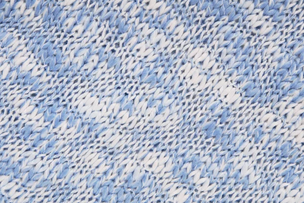 Knitted Background Light Blue White Colour Melange Crocheted Backdrop Coarse — Stock Photo, Image