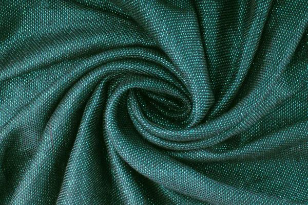 Tecido Azul Turquesa Brilhante Pano Cor Verde Azulado Escuro Material — Fotografia de Stock