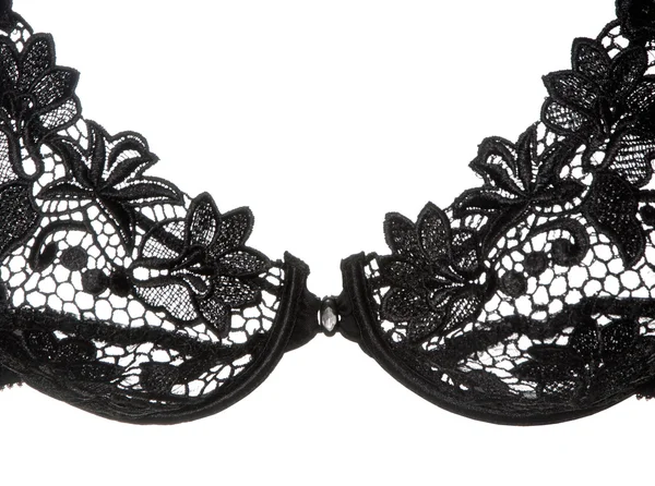 Black guipure brassiere — Stock Photo, Image