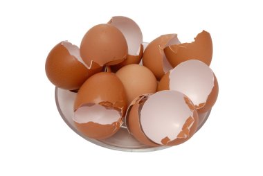 Egg shell is on plate clipart