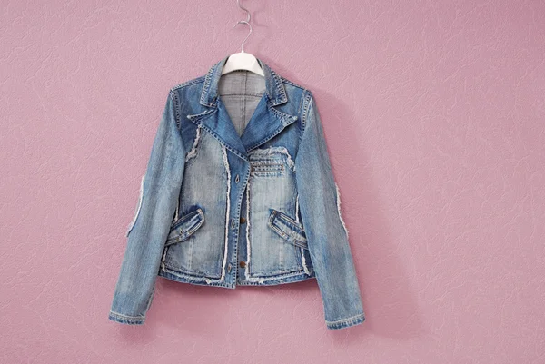 Blue female denim jacket — Stock Photo, Image