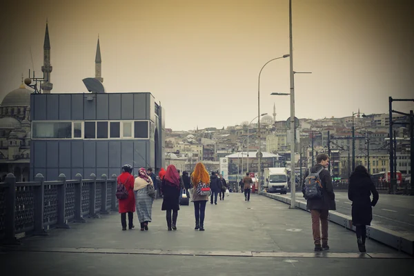 Γέφυρα Γαλατά, Ιστανμπούλ, Τουρκία — Φωτογραφία Αρχείου